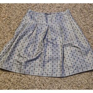 Etcetera 100% Silk Floral Print Pleated Skirt Women's Size 4 Multicolor Side Zip